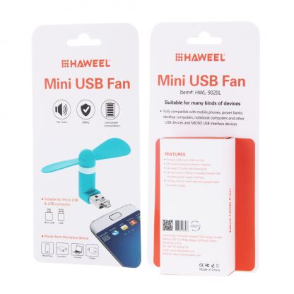Мини USB вентилатор HAWEEL за мобилен телефон или PC 7